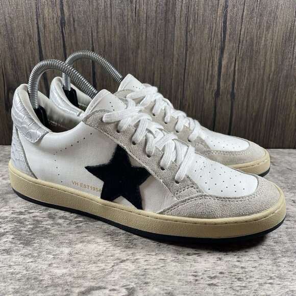 Vintage Havana Shoes - Vintage Havana Sneakers Womens 10 White Silver Glitter Croco Reflex Distressed